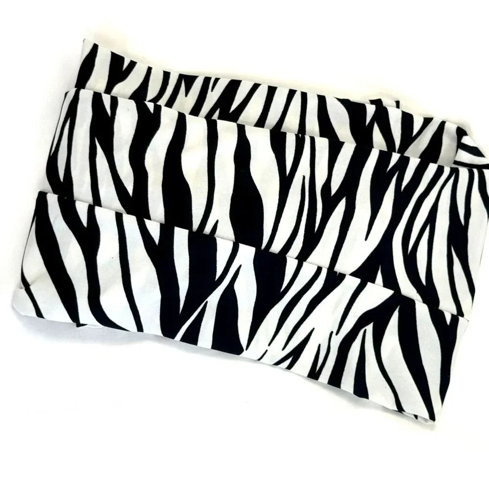 Black White Zebra Animal Print Lightweight Infinity Loop Scarf